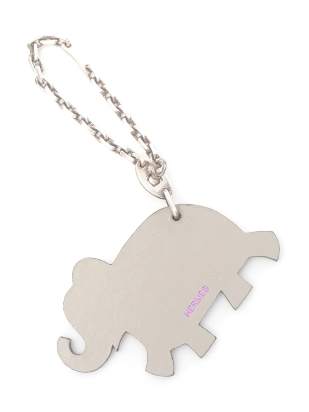 Hermès Pre-Owned 2010s elephant-charm keyring - Grijs
