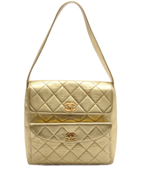 Cheap HOT SALE CHANEL 1996-1997 Double Turn-Lock shoulder bag Women