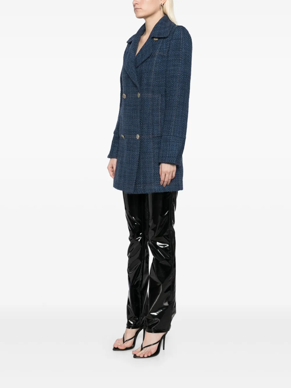 Pre-owned Chanel 2010 Double-breasted Blazer In Blue