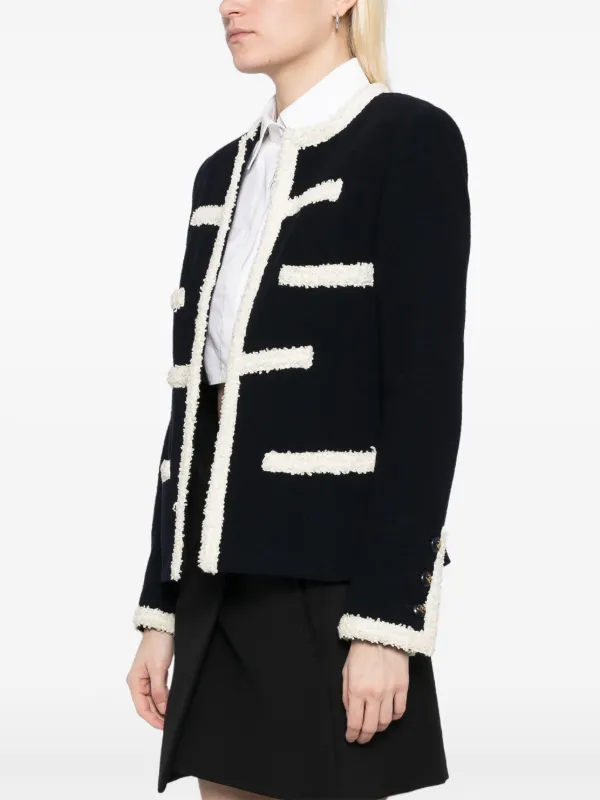 週末までの価格　美品　CHANEL ジャケット　ブランド専門クリーニング済み CHANEL Pre-Owned 1995 ブークレトリム ジャケット | ブルー | FARFETCH JP