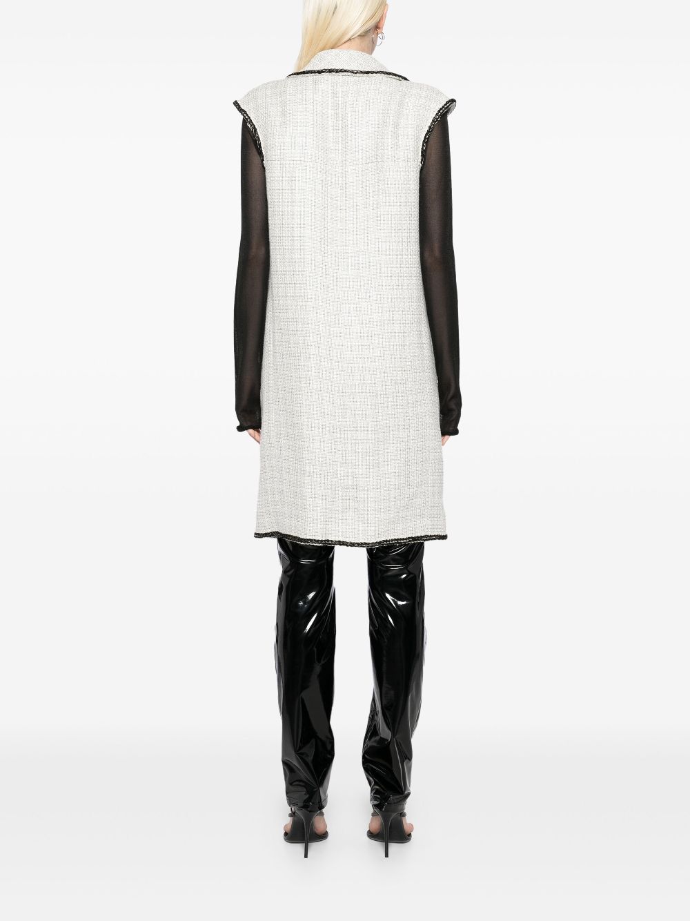 CHANEL 2010s contrasting trim sleeveless coat Women