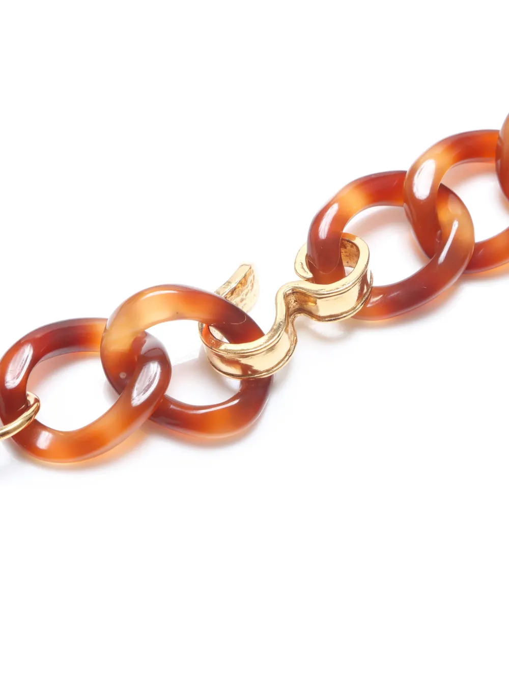 Pre-owned Chanel 1995 Cc Chain Necklace In Brown