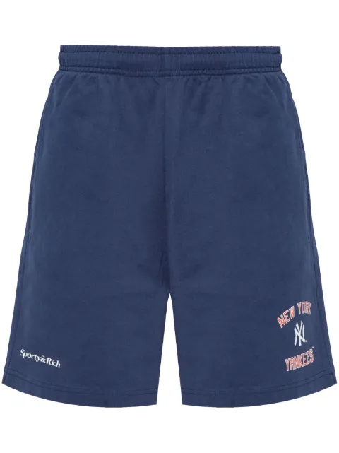 Sporty & Rich x 47 x New York Yankees logo-print track shorts