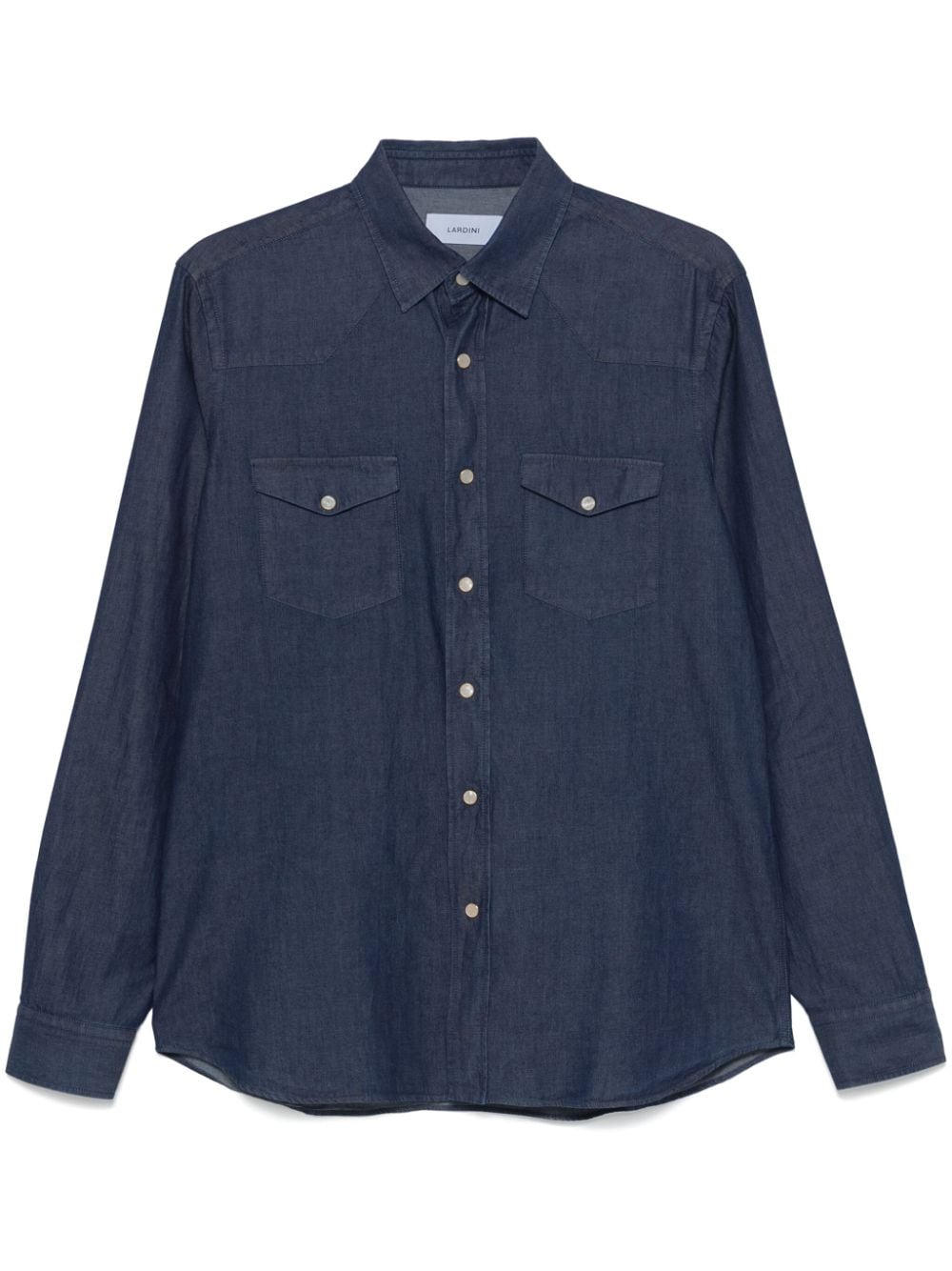 Shop Lardini Denim Shirt In Blue