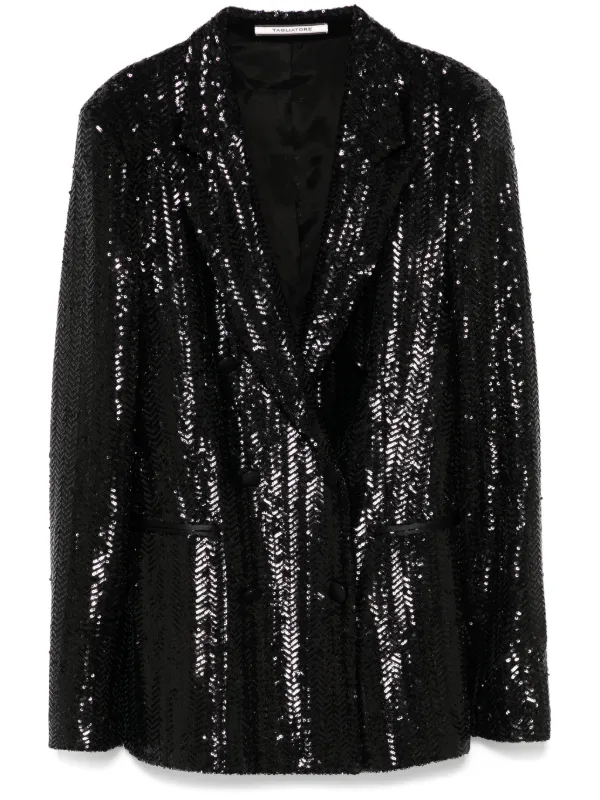 Tagliatore Sequinned Blazer Black FARFETCH PH
