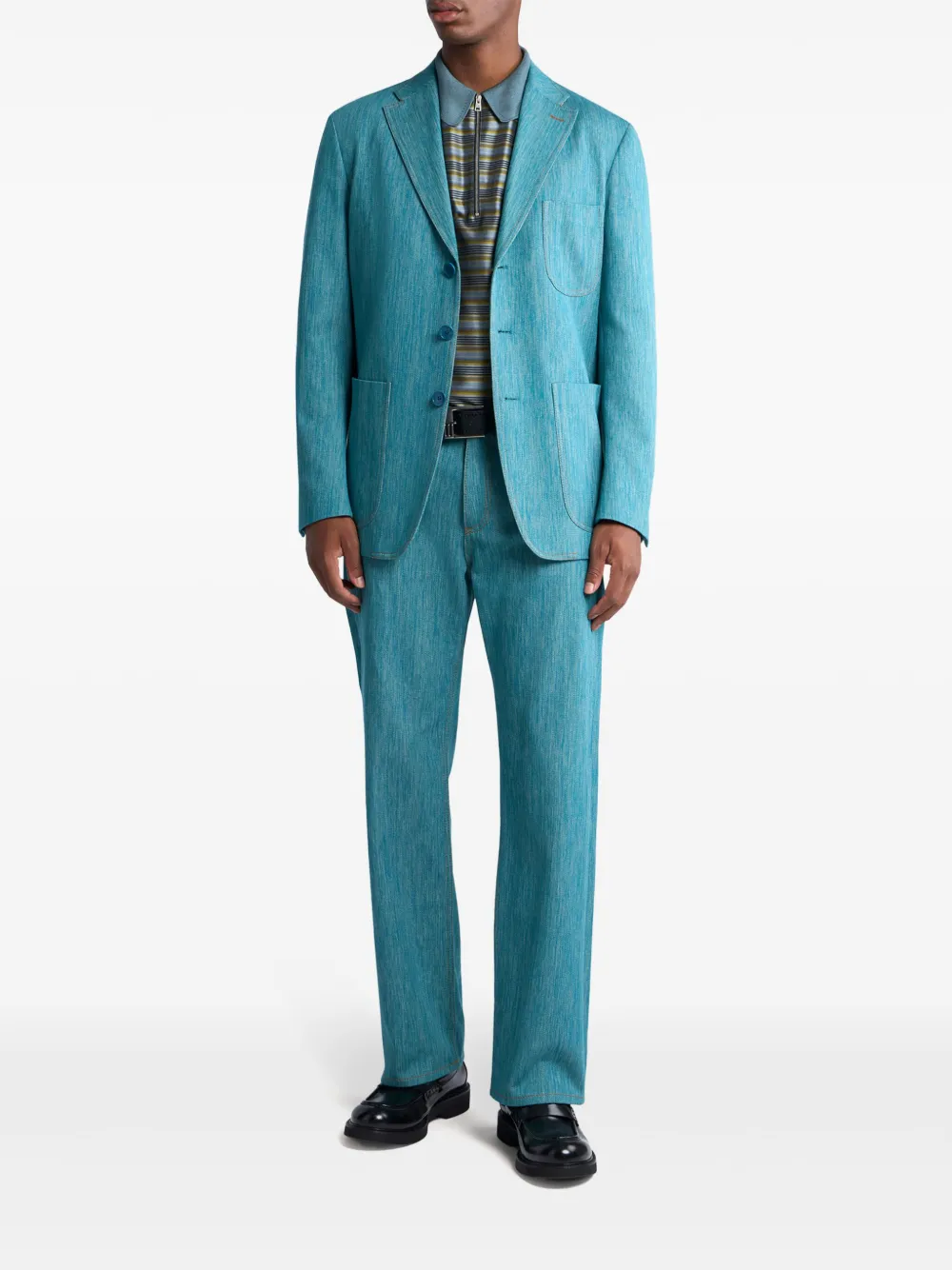 ETRO Blazer met slub textuur - Blauw