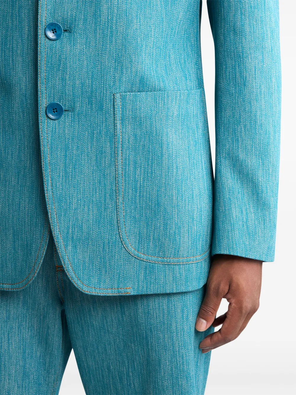 ETRO Blazer met slub textuur Blauw