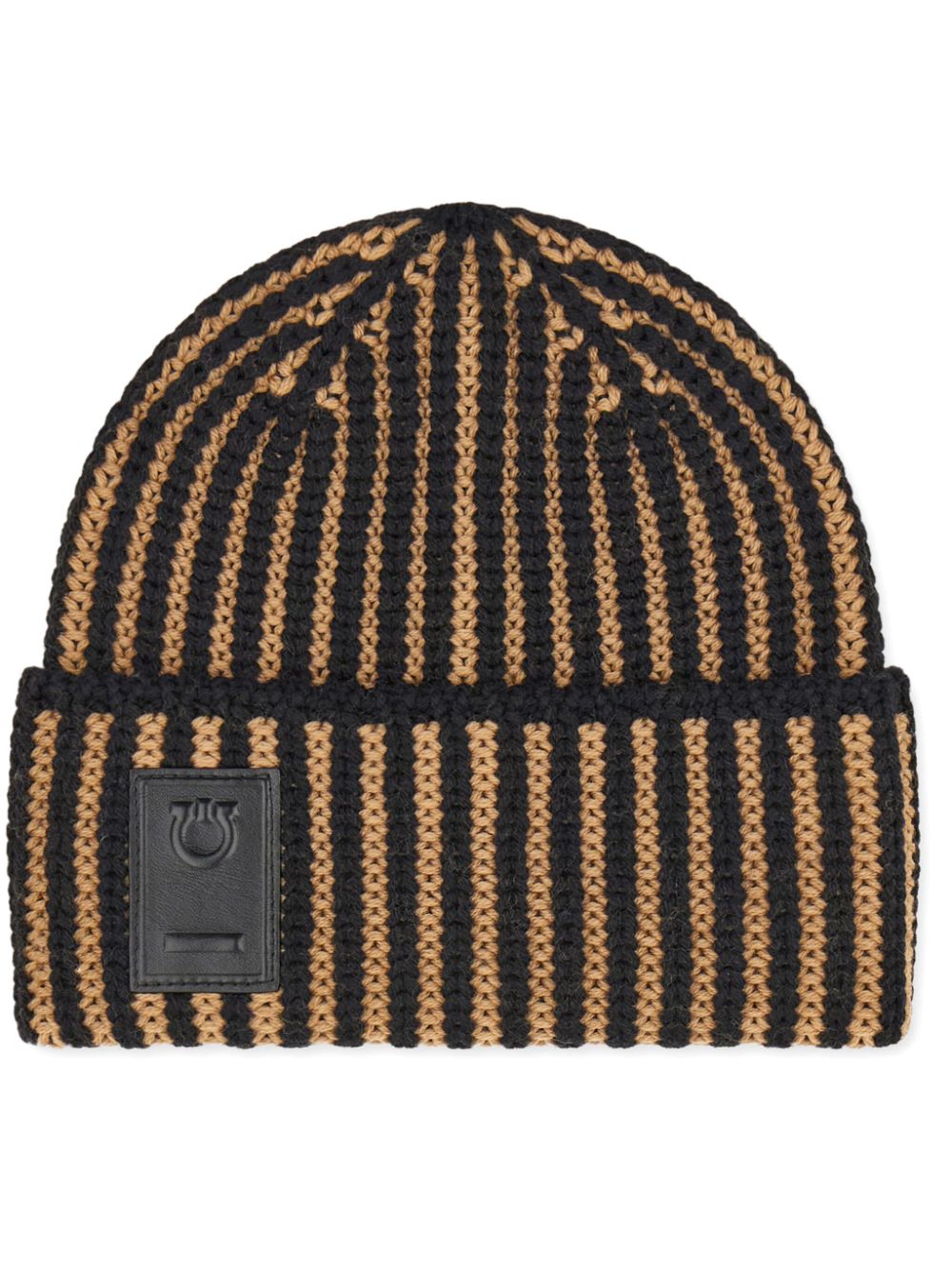 Ferragamo Gancini-patch beanie hat - Black