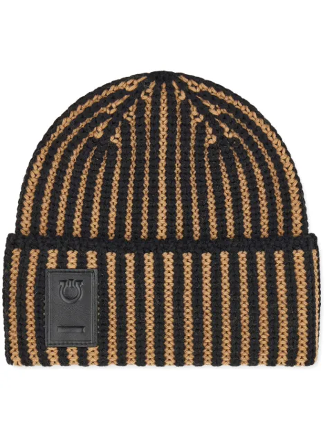 Ferragamo Gancini-patch beanie hat