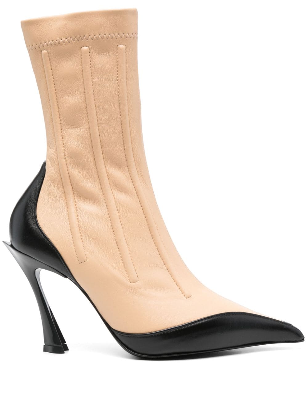 Mugler 95mm Fang boots Neutrals