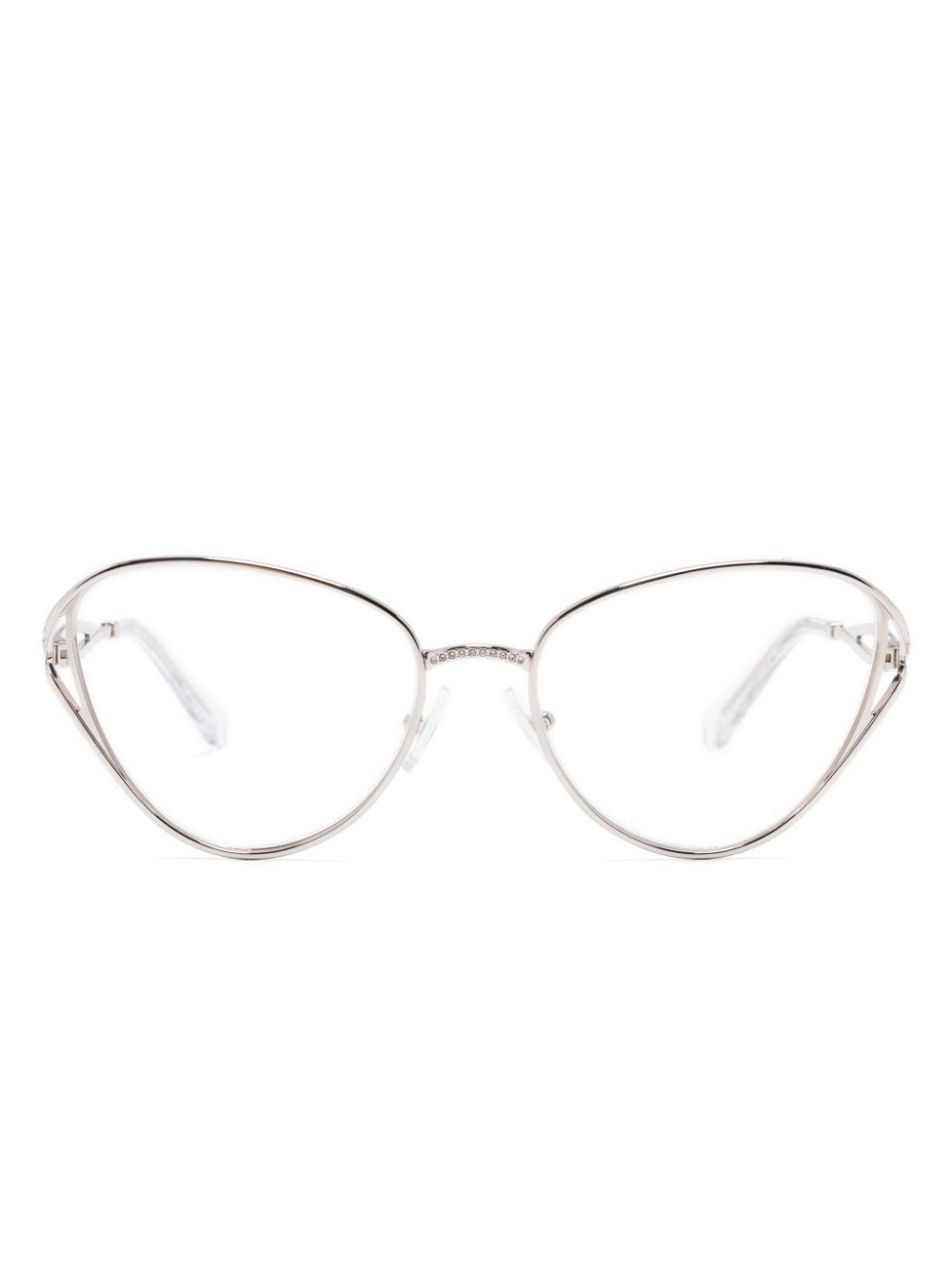 Shop Swarovski Crystal-embellished Glasses In Silver