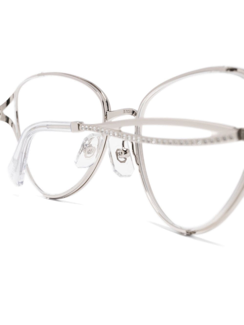 Shop Swarovski Crystal-embellished Glasses In Silver