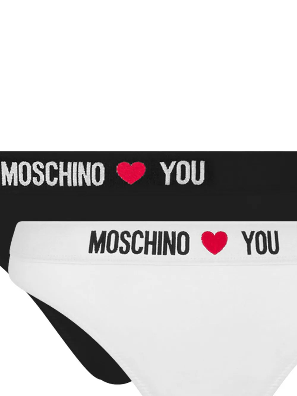 Moschino Twee paar strings met logo - Zwart