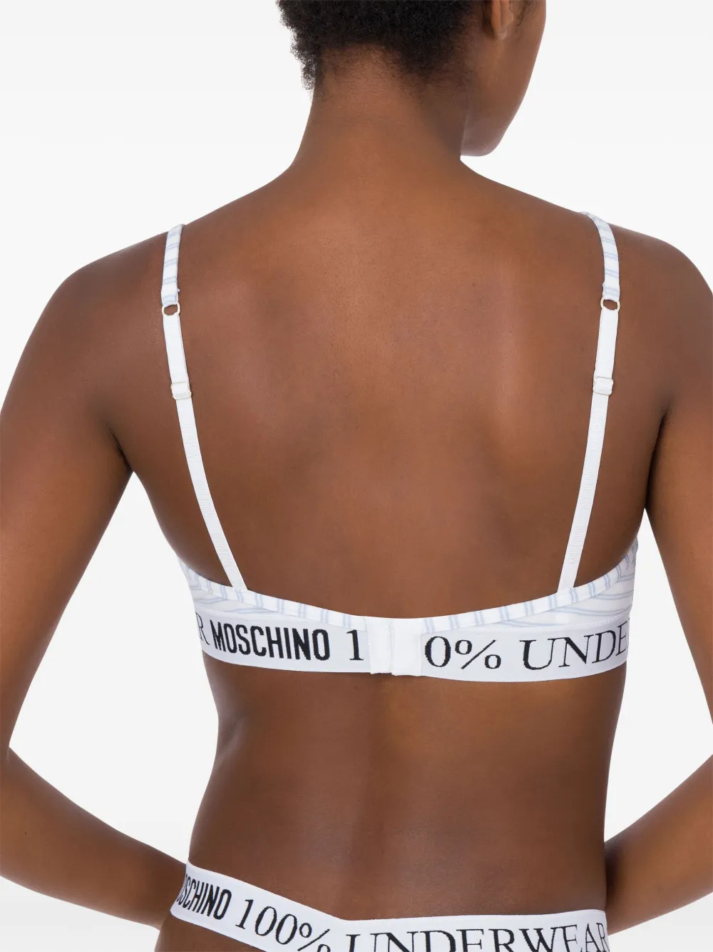 MOSCHINO STRIPED TRIANGLE BRA