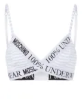 Moschino striped triangle bra - White