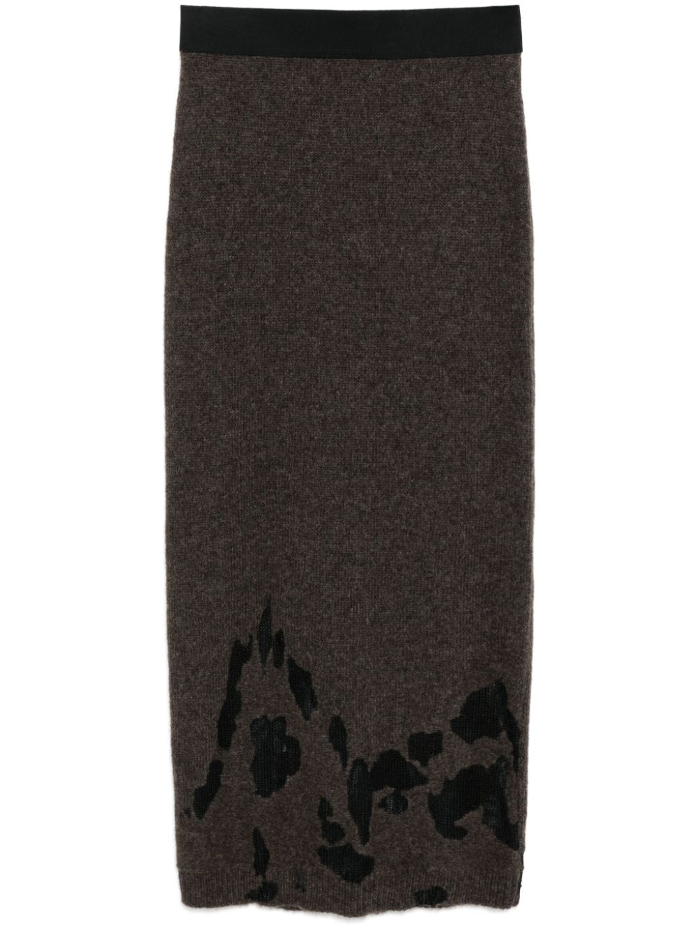 Uma Wang intarsia knitted skirt - Brown