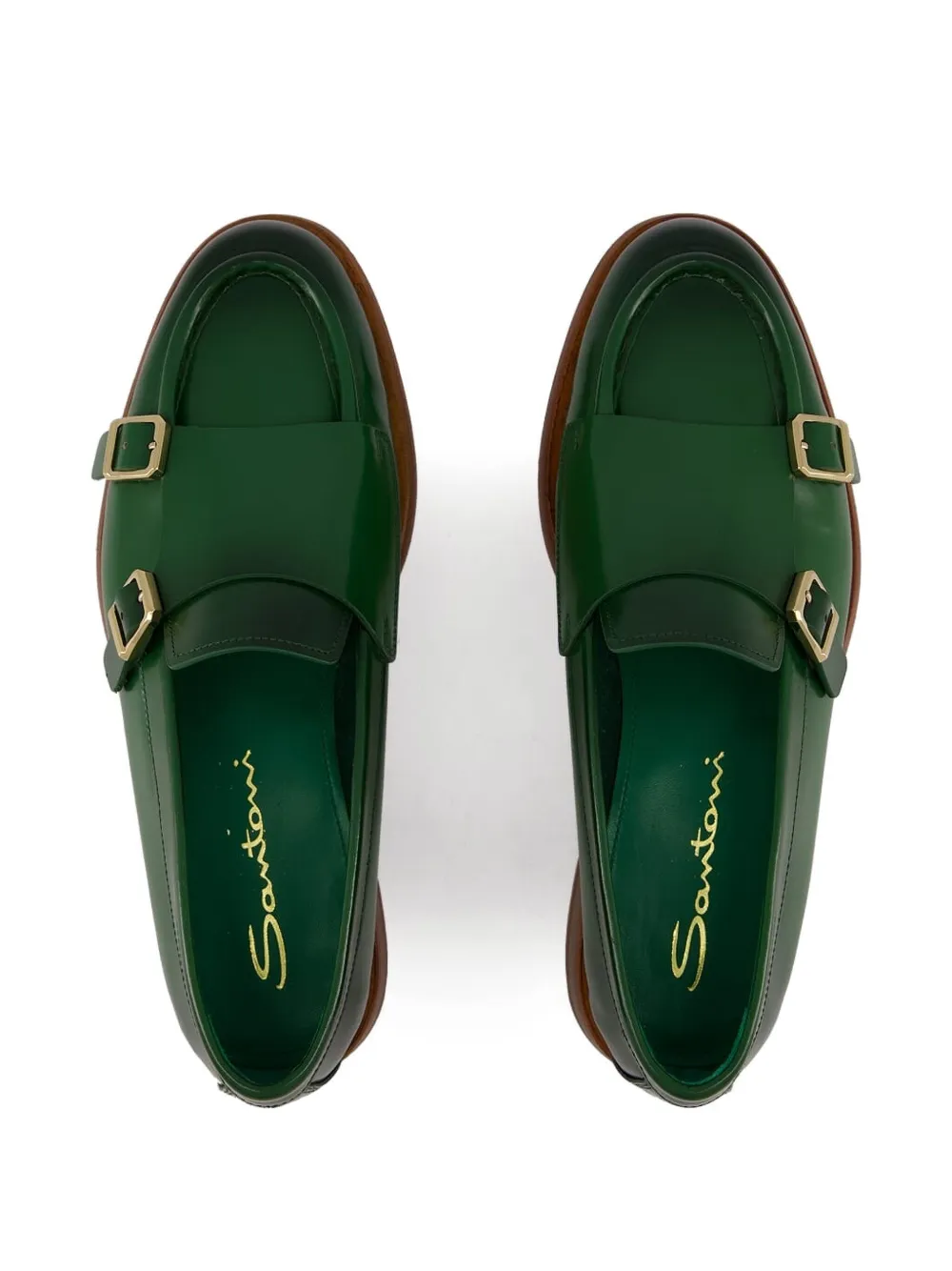 Santoni leather loafers Green