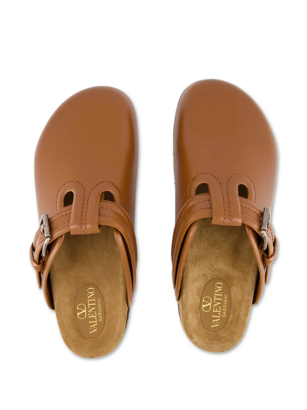 Valentino Garavani leather slippers Brown