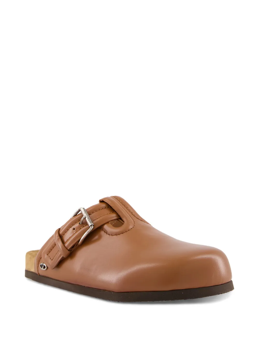 Valentino Garavani leather slippers Brown