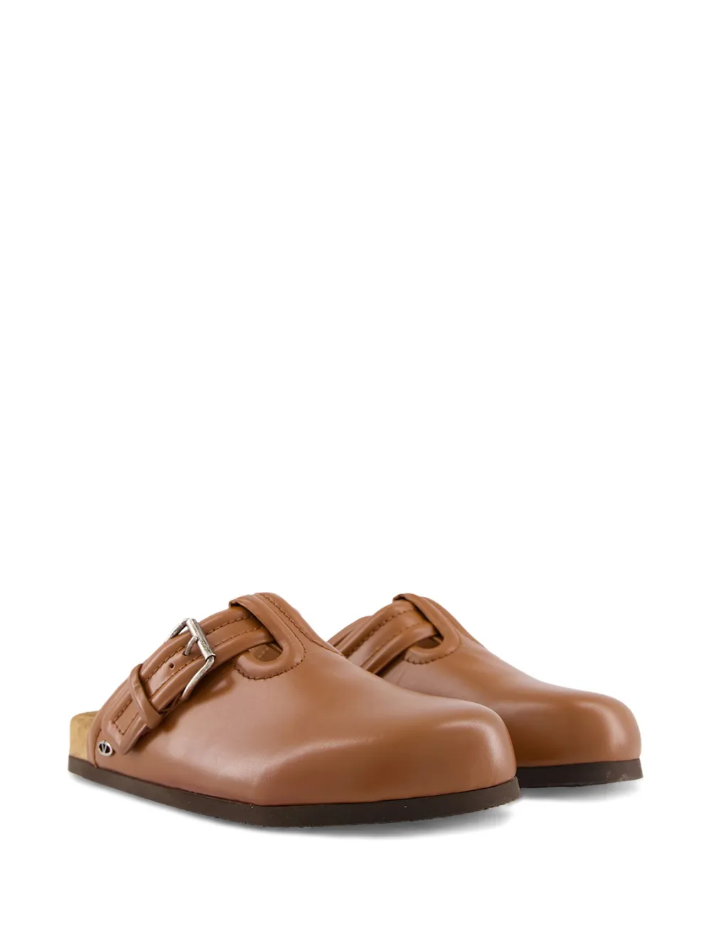 Valentino Garavani leather slippers Brown