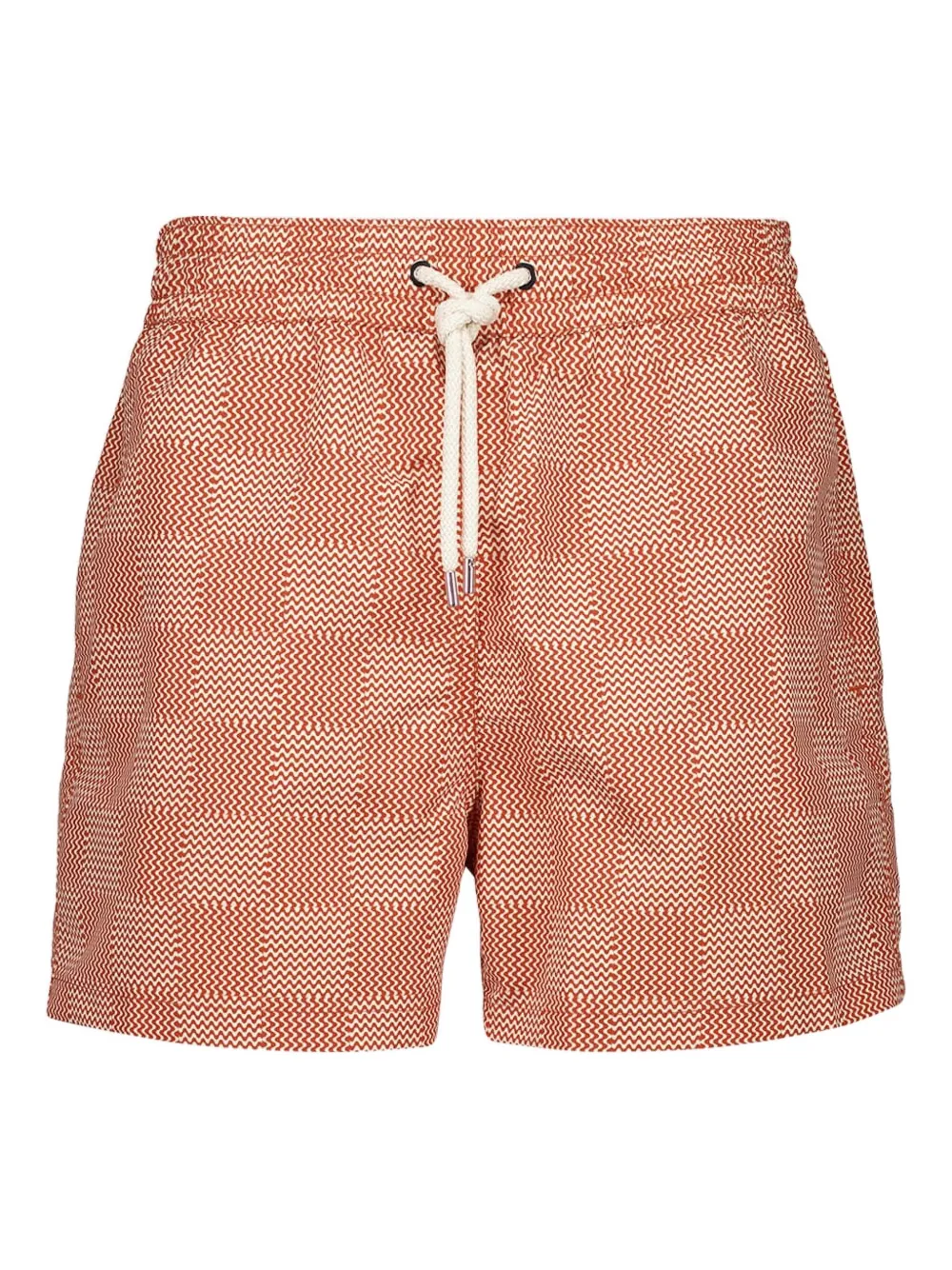 Frescobol Carioca Badeshorts Mit Zickzackmuster In Orange