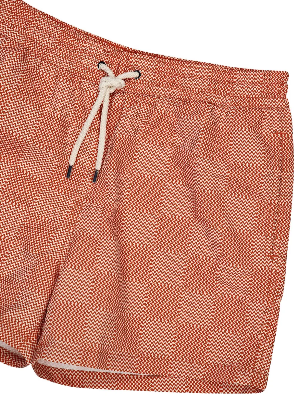 Frescobol Carioca Badeshorts Mit Zickzackmuster In Orange