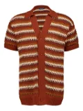 Frescobol Carioca Pinto crochet striped shirt - Brown