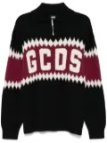GCDS logo-intarsia sweater - Black