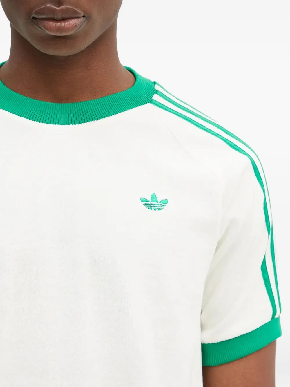 adidas Ringer T-shirt met drie strepen Wit