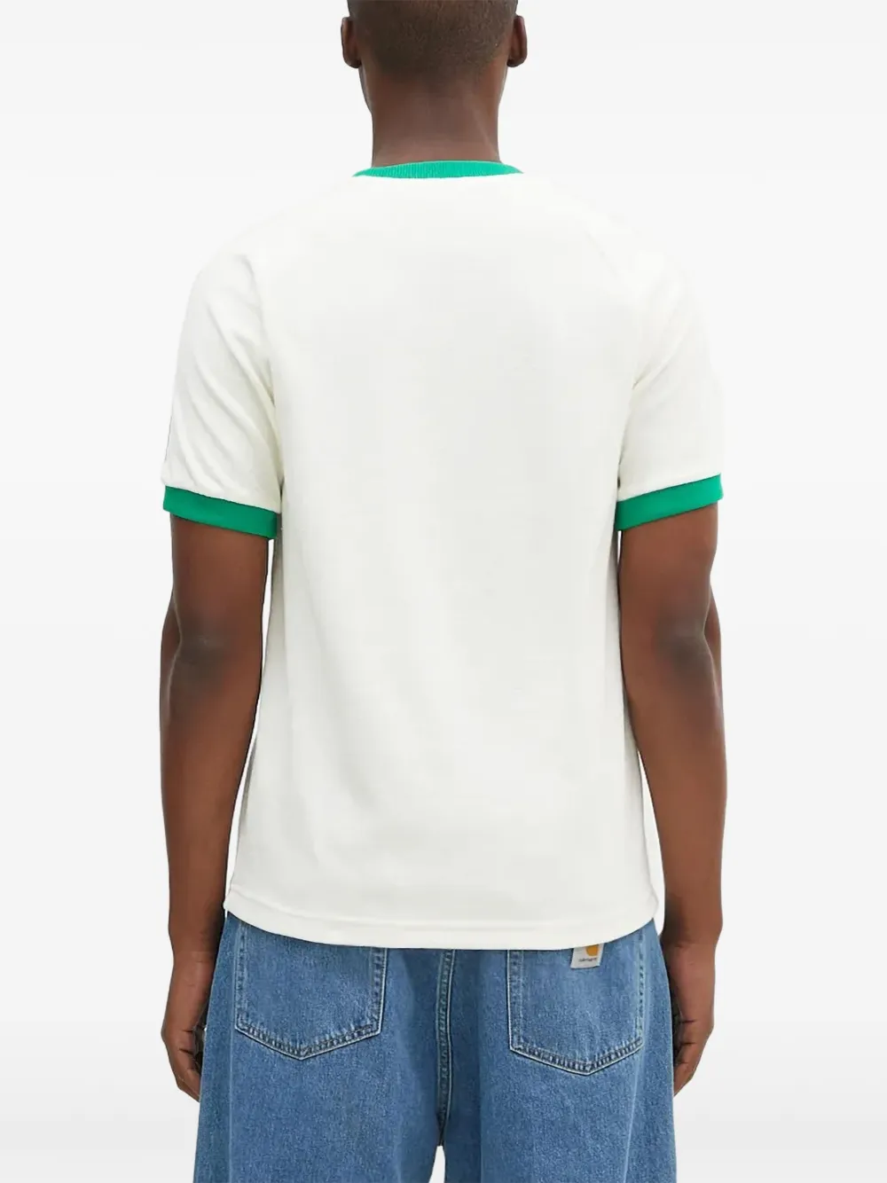 adidas Ringer T-shirt met drie strepen Wit