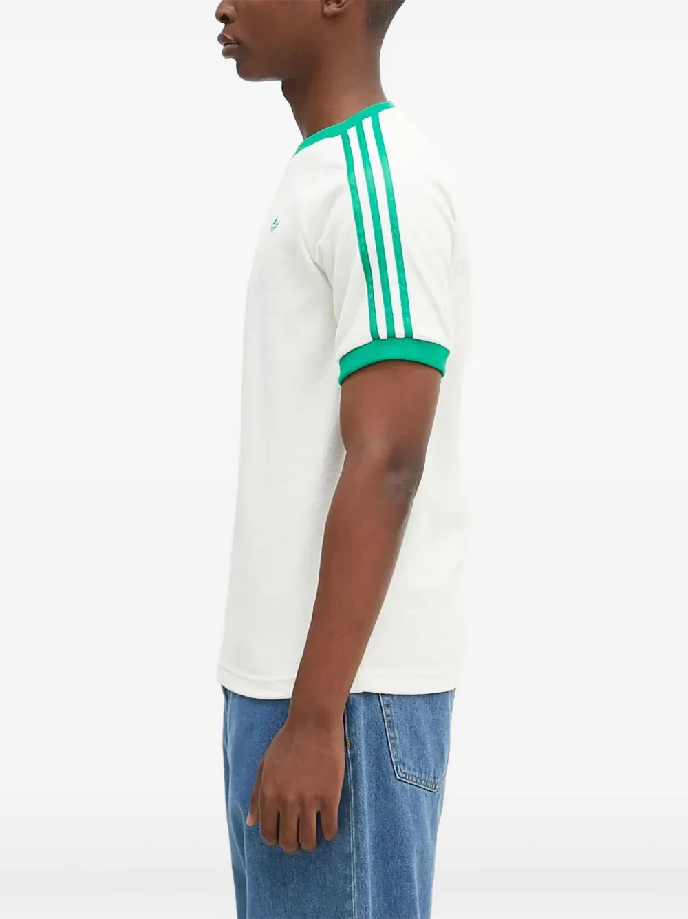 adidas Ringer T-shirt met drie strepen Wit