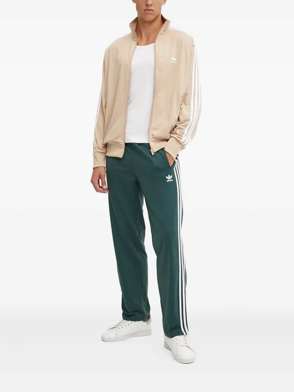 Adidas stripe-detail track pants - Groen