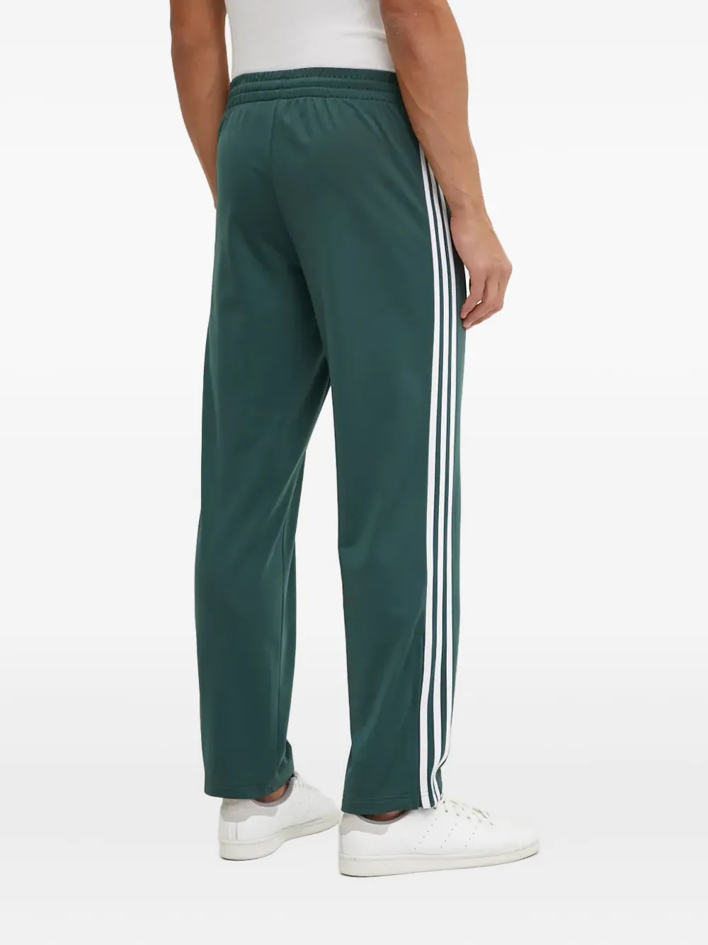 Adidas Originals Straight Trousers With Elastic Waistband And Side Stripes In Green
