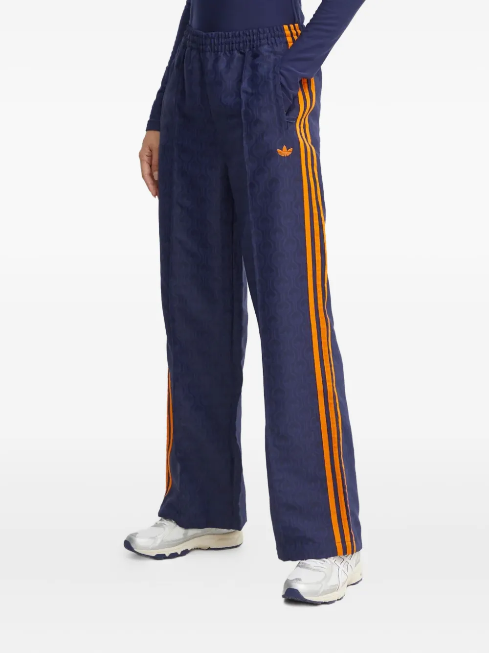 adidas stripe-detail patterned trousers | Blue | Image 1