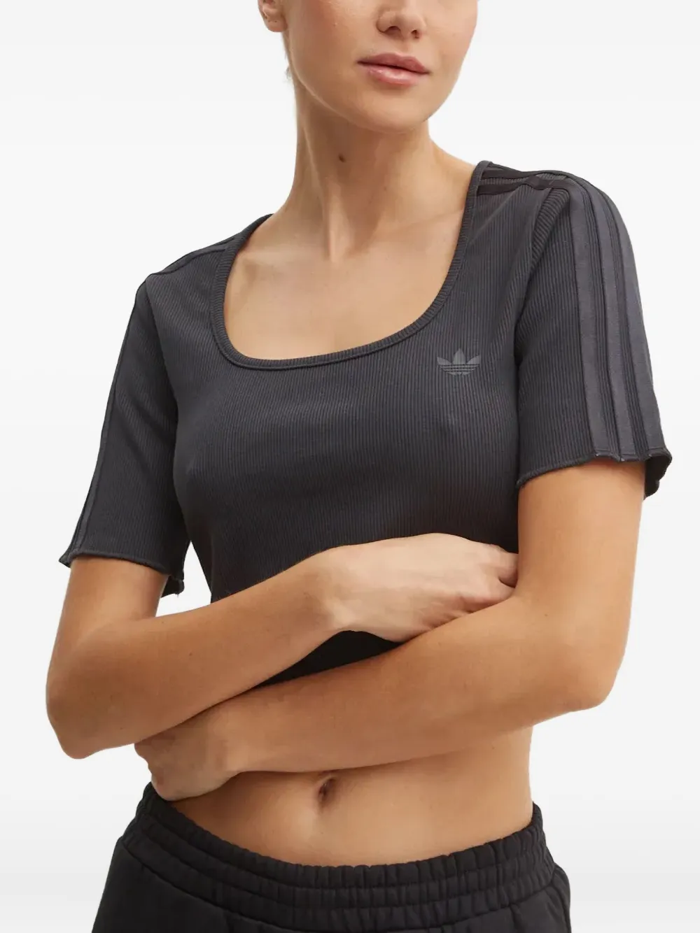 adidas T-shirt met ronde hals Grijs