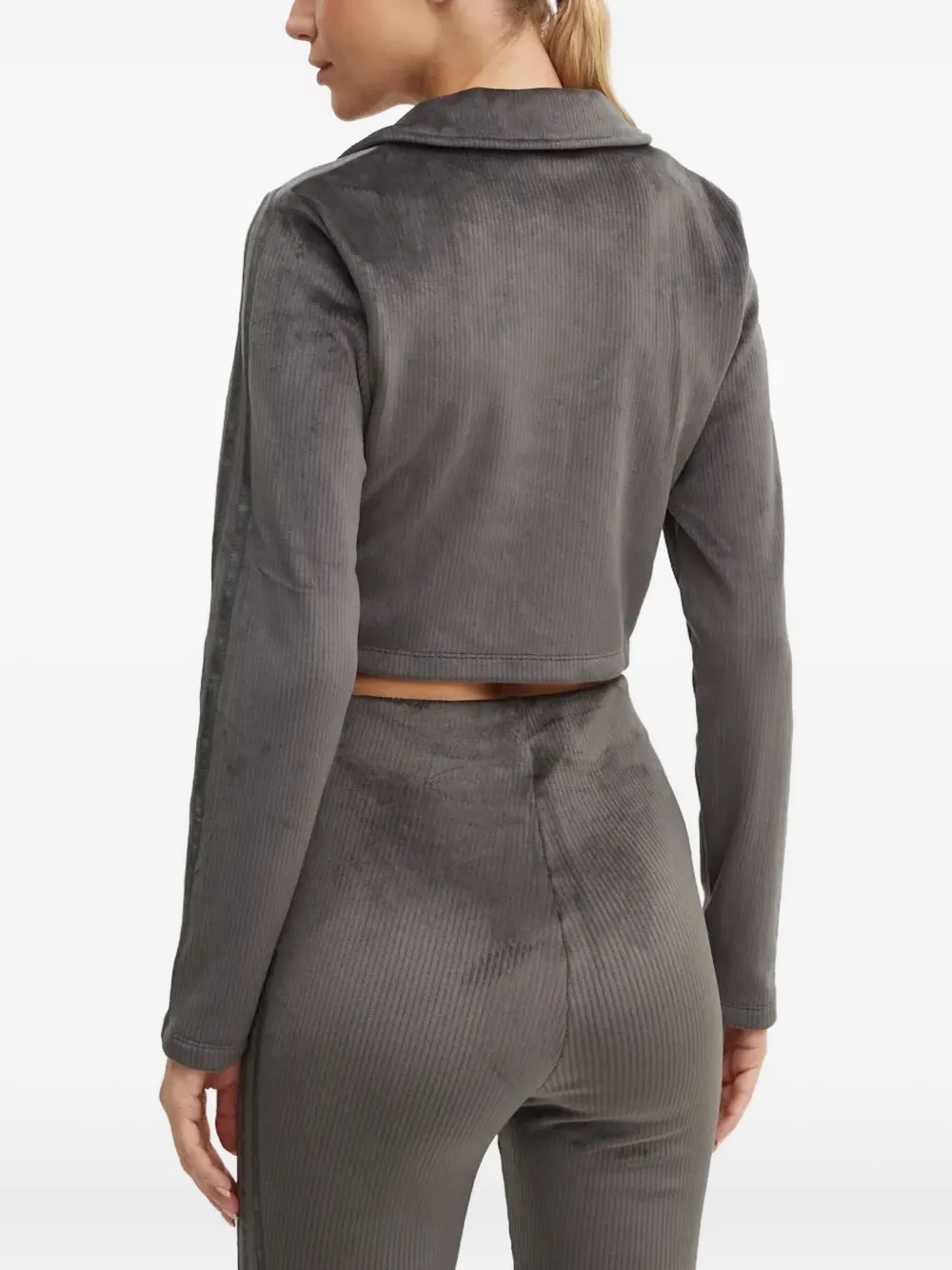 adidas Fluwelen sweater met rits Grijs