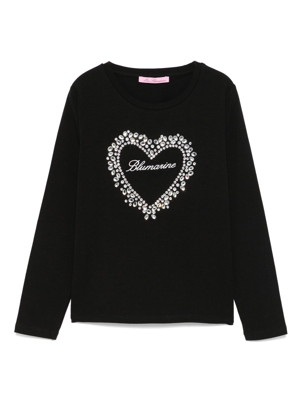 Miss Blumarine rhinestone-embellished T-shirt - Black