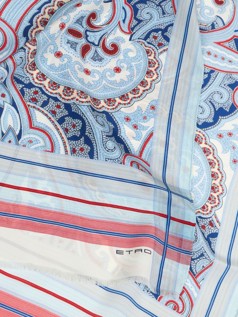 ETRO Zijden sjaal met paisley-print - Blauw