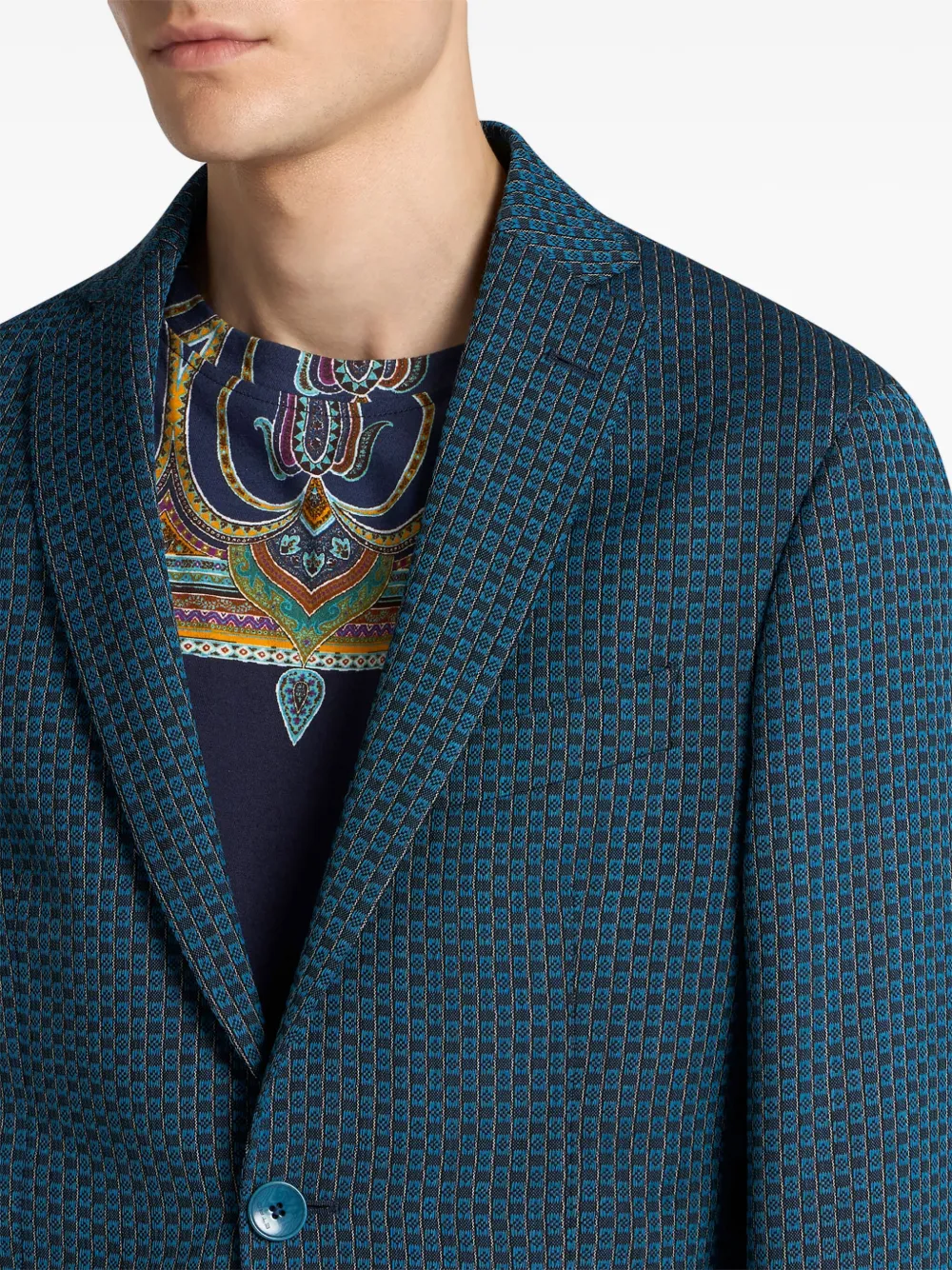 ETRO Geruite blazer Blauw