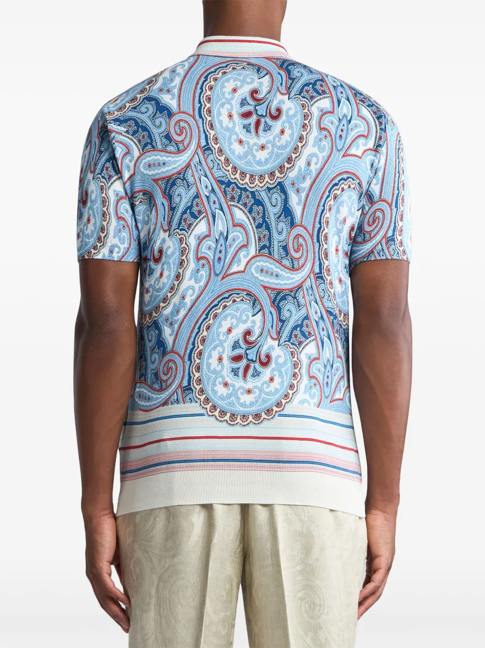 ETRO Poloshirt met paisley-print Blauw