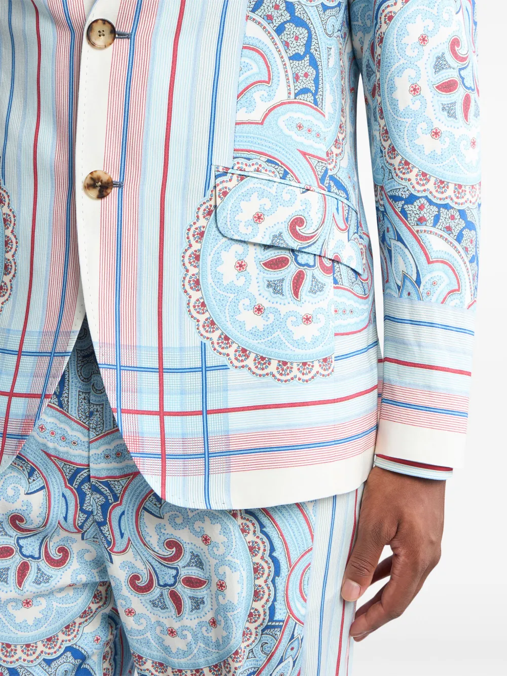 ETRO Blazer met paisley-print Blauw