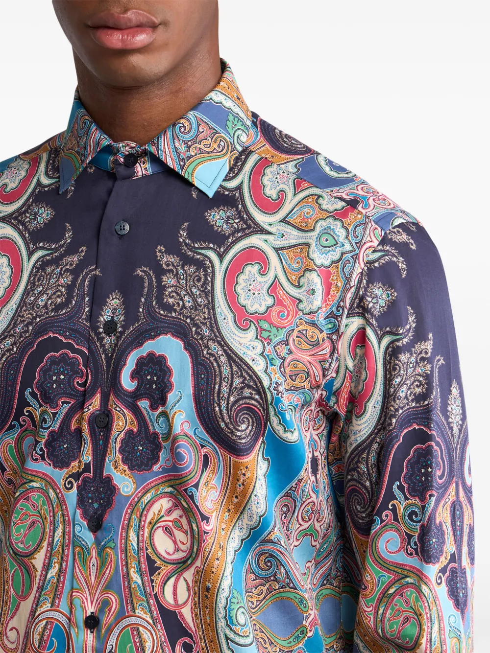 ETRO Overhemd met paisley-print Blauw
