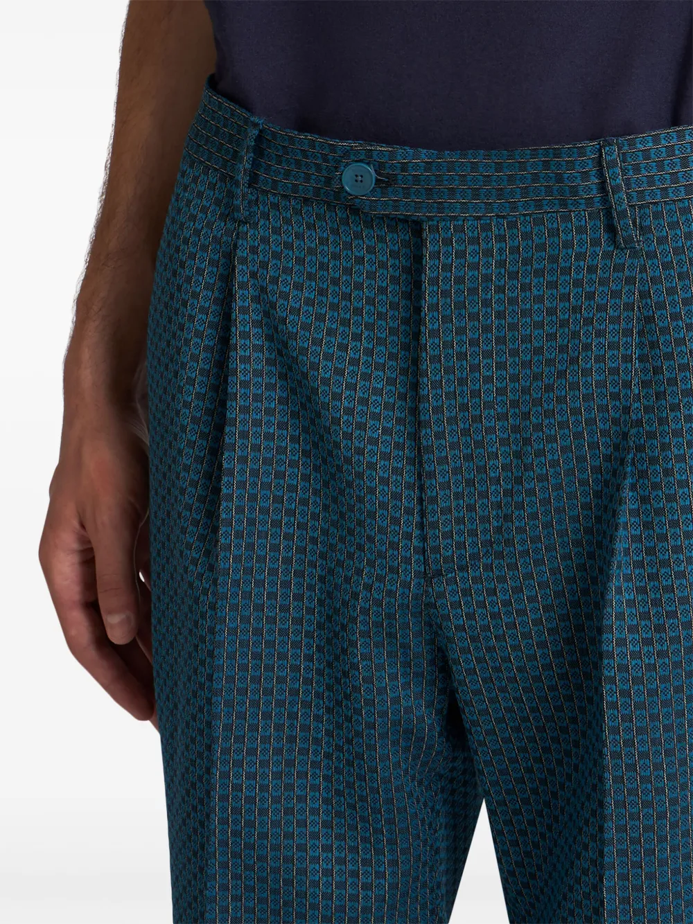 ETRO Broek met borduurwerk Blauw