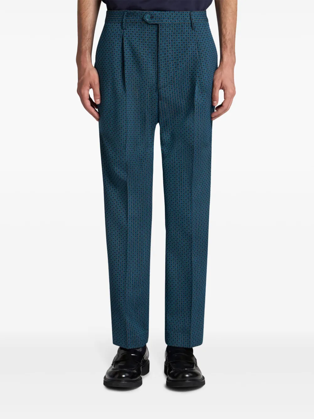 ETRO Broek met borduurwerk Blauw