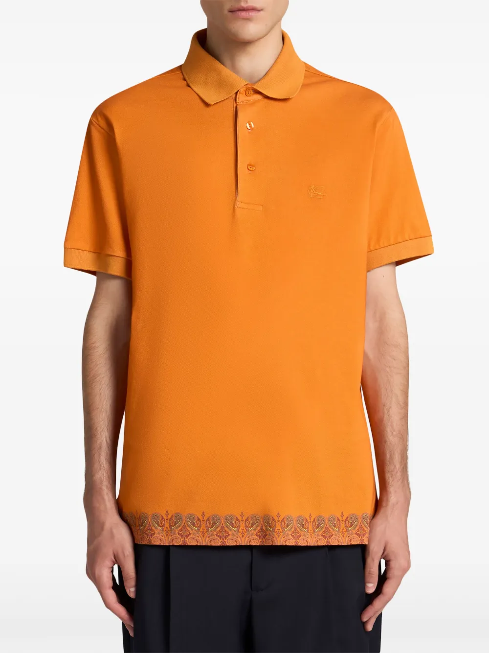 ETRO Poloshirt met paisley-afwerking - Oranje