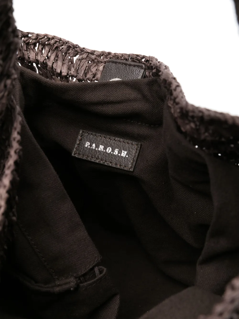 P.A.R.O.S.H. Raffia shopper Bruin