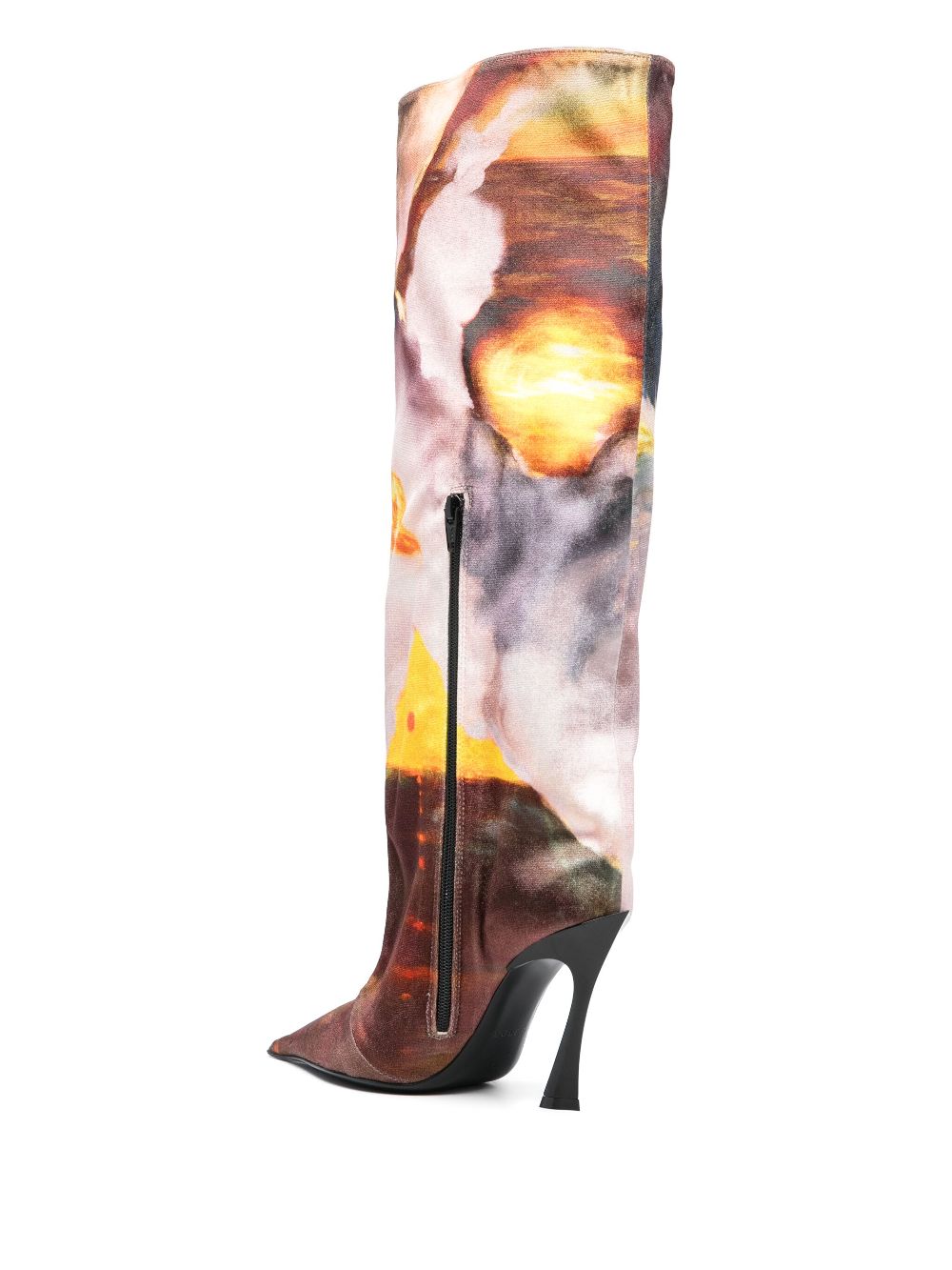 Mugler x Ambera Wellmann 95mm printed boots Neutrals