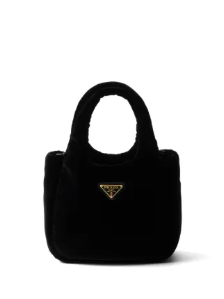 Prada Mini Padded Velvet Mini Bag | Black | FARFETCH