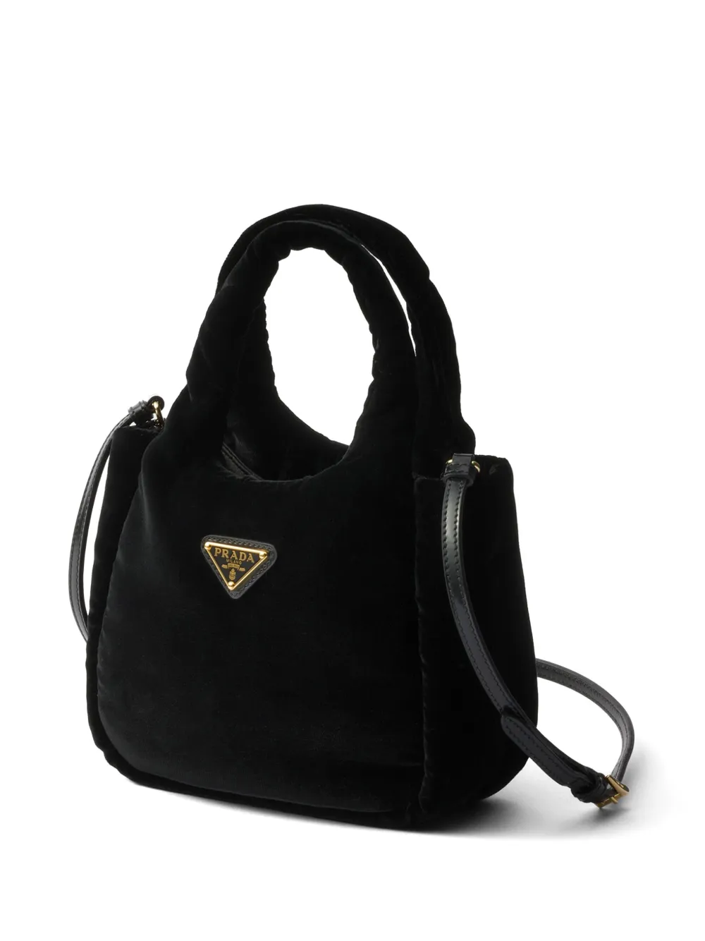 Prada Gewatteerde fluwelen mini-tas Zwart