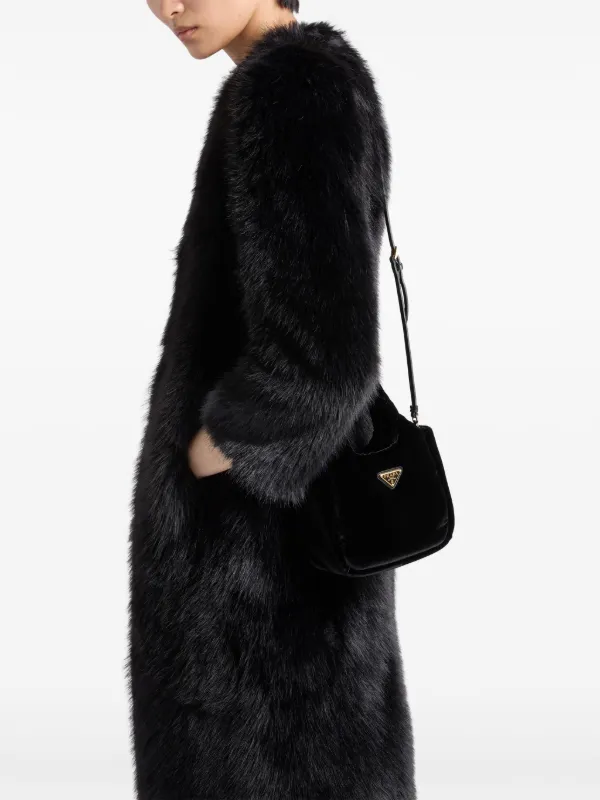 ハンドバッグ PRADA | Padded velvet mini handbag 1BA410_068_F0002_V_OOO Prada Padded Velvet Mini Bag | Black | FARFETCH